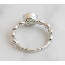 Peridot Gemstone Bubble Sterling Silver Ring US Size 8 / Diameter 18.2