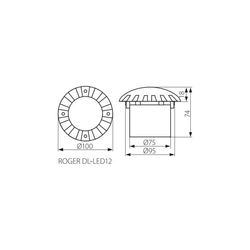 Kanlux 1 W LED recessed floor light, recessed floor spotlight,
