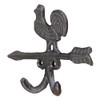 Macosa CE6Y4561 Wall Hook Rooster Brown Metal 12 cm Coat