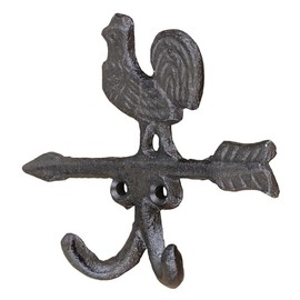 Macosa CE6Y4561 Wall Hook Rooster Brown Metal 12 cm Coat Hooks Wall Decoration Hooks Coat Hooks Coat Hooks Metal Hooks Wall Coat Rack
