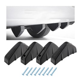 KVAEY 4 PCS Car Rear Lower Bumper Wing Lip Diffuser, Shark Fin Car Spoiler Wing Rear Bumper Decoration, Universal Rear Bumper Lip Splitter for Cars Trucks SUVs, Car Accessories (Black)