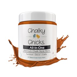 Chalky Chicks 8 Fl Oz Matte Acorn (Orange) Chalk Paint for Furniture Without Sanding - No Prep Furniture Paint No Sanding All in One for Crafts, Wood, Walls, Cabinet, Metal, Dresser, Farmhouse