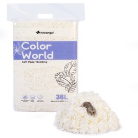 Niteangel Aspen Shaving Hamster Beddings for Syrian Dwarf Hamster Gerbil Mice Degu Rat Rabbit Bunny Guinea Pig Chinchilla Hedgehog or Other Small Pets (36L - White Paper Bedding)