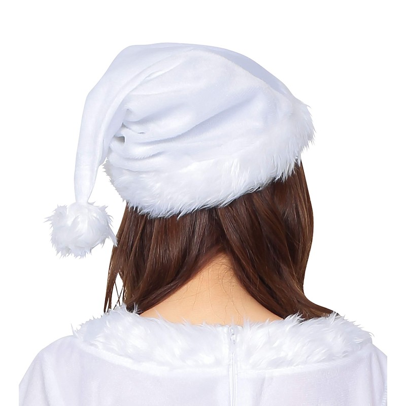 Clear Stone Colorful Santa Cosplay Santa Hat Unisex White