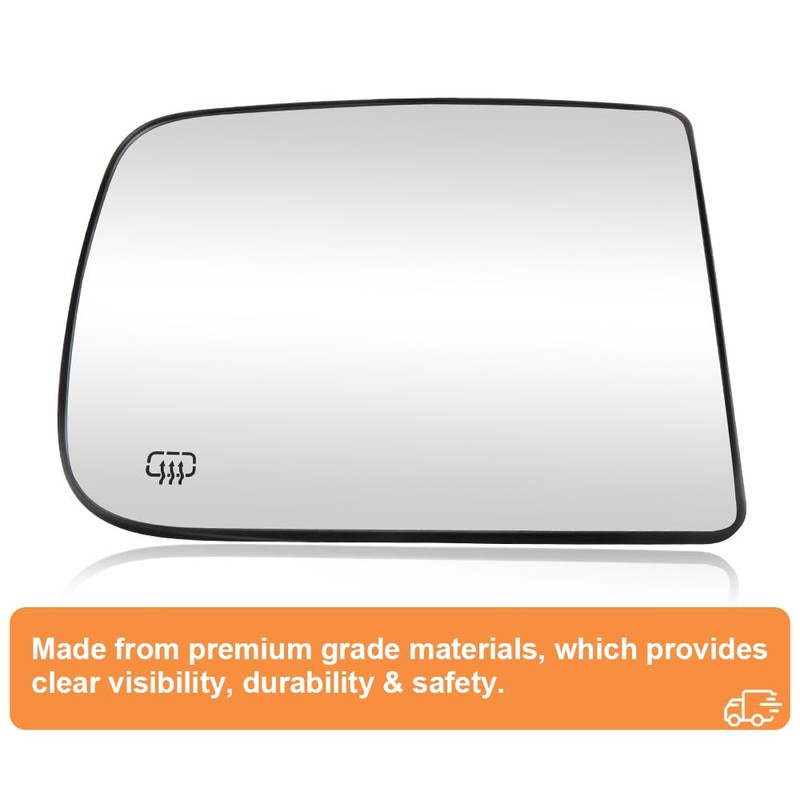 Senzeal Passenger Side Tow Mirror Glass Heated Tow Mirror Replacement