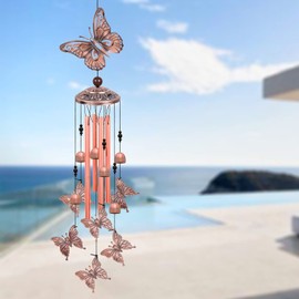 Solawindchime Outdoor Butterfly Wind Chimes, Butterfly Memorial Wind Chimes, Gift Wind Chime, Butterfly Wind Bell, Gifts for Women, for Home, Garden, Indoor, Outdoor Decoration, Garden Wind Chime