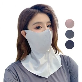 3D Stereoscopic Cooling Face and Neck Cover with Golf Arm Sleeves Marathon Mask Black (FL) 3ea
