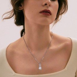 JIWOY Infinity Necklace Created Opal Pendant 925 Sterling Silver Jewelry for Women