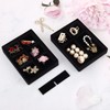 DesignSter Small Jewelry Tray-Ring Organizer 2PCS Premium Velvet Rings Earrings