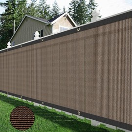 AYOHA 4' x 50' Privacy Fence Screen Fabric Mesh Shade Net Cover, Heavy Duty 160 GSM Privacy Barrier for Chain Link Fence, 90% Privacy Blockage, Excellent Airflow, Cable Zip Ties Included, Brown