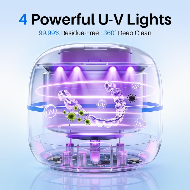Voraiya Ultrasonic Retainer Cleaner for Dentures, Retainer Cleaner Machine, Dental