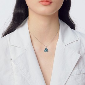 CUPENDA Mushroom Necklace Sterling Silver Triple Moon Goddess Ouija Board Pendant Magical Mushroom Jewelry Gifts for Women