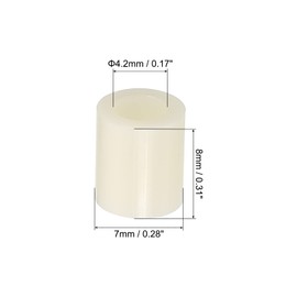 PATIKIL 4.2mm ID x 7mm OD x 8mm L Round Spacers Washers, 200 Pack ABS Plastic Standoff Gaskets for M4 Hardware Screws Bolts for 3D Printer Electrical Outlet, Beige