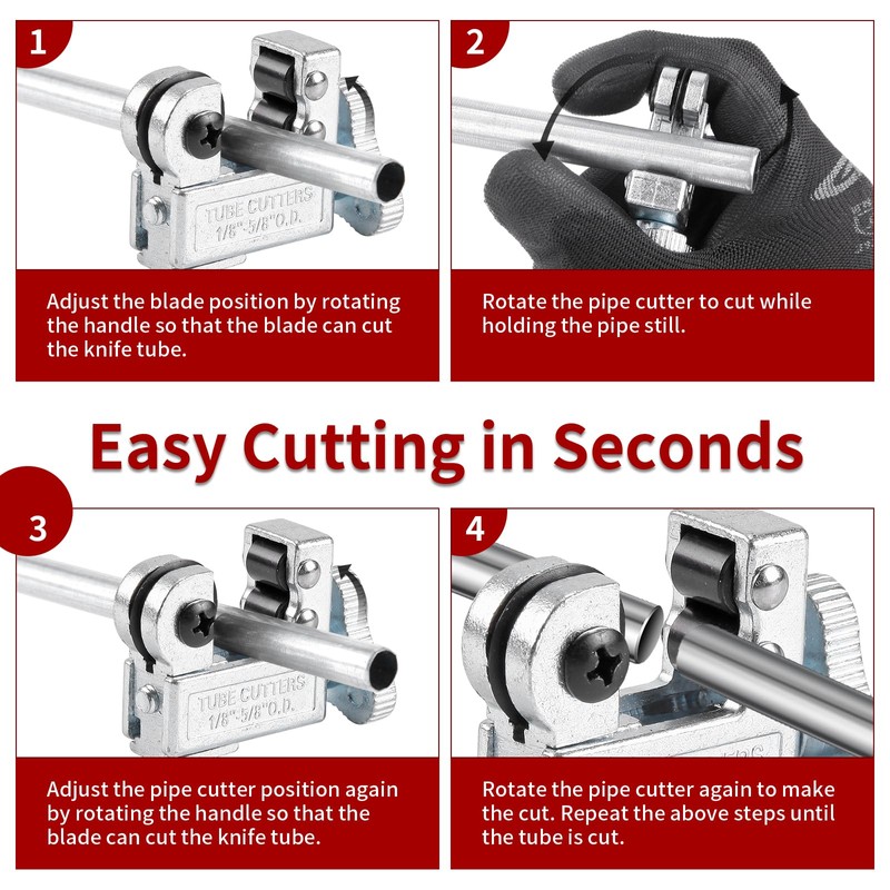 Sharp-tec 3-16mm Pipe Cutter, Adjustable Tube Cutter with Zinc Alloy