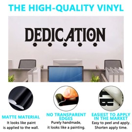 AnFigure Office Quotes Wall Stickers: Inspirational Gym Vinyl Art Wall Decals for Garage Classroom School Workspaces - Dedication 26"X6"