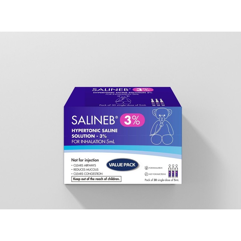 SALINEB Salineb 3% Hypertonic Saline Solution Vials for Inhalation Pack