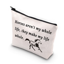PLITI Horse Makeup Bags for Women Teen Girls Riding Gift Horse Gift Gift Horse Lover Gift for Horses Barrel Racing Gift, Horses Life Whole U