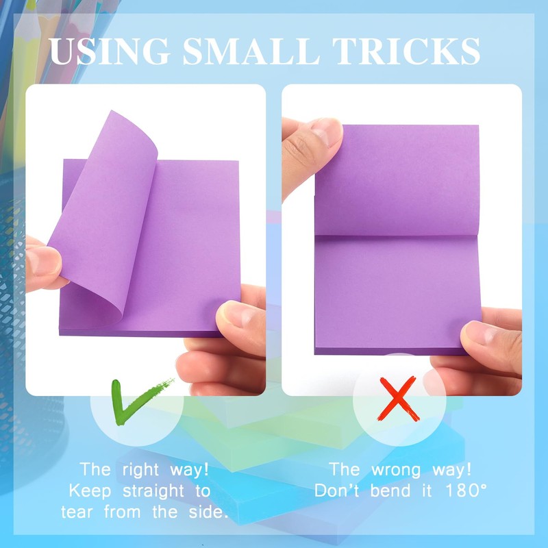 Early Buy Sticky Notes 6 Bright Color 6 Pads Self-Stick