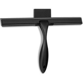All-Purpose Shower Squeegee for Shower Doors, Bathroom, Window and Car Glass - Black, Stainless Steel (10-Inch,Black)