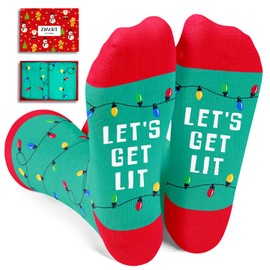 Zmart Christmas Gifts Stocking Socks for Women Men - Secret Santa Socks Xmas Stocking Stuffers for Teens, Light Up Christmas Socks
