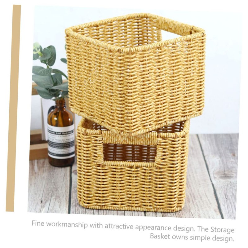 VILLFUL Elegant Desktop Basket Woven Storage Basket for Office Kitchen