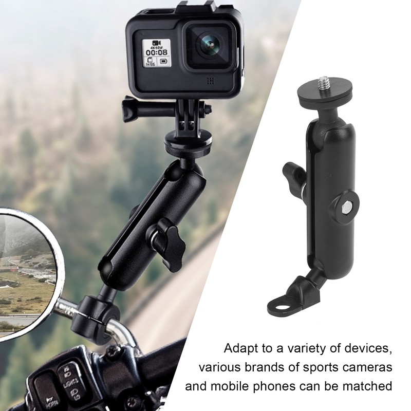 Motorcycle Rearview Mirror Mount Holder Action Camera Fixed Bracket with