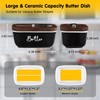 ALELION Black Butter Dish with Lid and Knife for Countertop