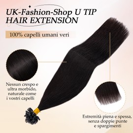 U-Tip Real Hair Bondings Extensions, 50 cm, Dark Brown #2
