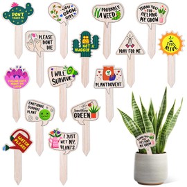 JUYRLE Funny Plant Labels- 15PACK Garden Plant Markers for Succulent Flowers Greenery Seedling Plants Waterproof Plant Tags, Outdoor Indoor Patio Tags Garden Stakes Supplies for Potted Plant