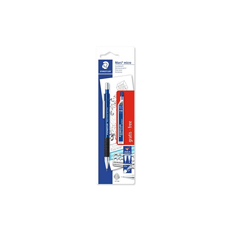 STAEDTLER 7757BK25D Mars micro Druckbleistift 775 07 und Feinminen HB,