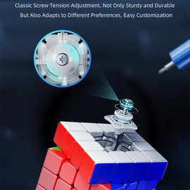 LiangCuber Moyu Aosu V7 M 4x4 Speed Cube Single-Track Magnetic Flagship Stickerless, Moyu AoSu WRM V7 Magnetic 4 by 4 Cube 96 Magnets (Single-Track Magnetic)