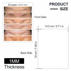 Guapa Eyebrow Tattoo Training Skin – Color Printed Silicone Practice Pad with Realistic Brow Patterns – Double-Sided for Sketching & Microblading Skill Building (Eyebrow color printing#1-3PCS)