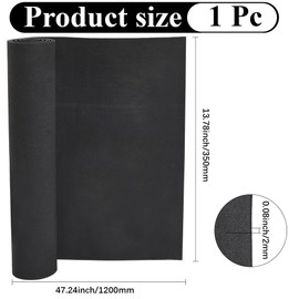 CABODYALS 1.2M 2MM Thick Black Eva Foam Roll 3D Embroidery Puffy Sheets Rectangle Foam Boards Paper Core Baking Poster Lightweight Sheet for Presentation Wedding Decor Project Diy Art Craft