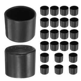 sourcing map 24pcs Round Chair Leg Caps 30mm/1.2" PVC Chair Leg Floor Protectors Non-Slip Chair Feet Covers for Hardwood Floors Furniture Protectors, Black