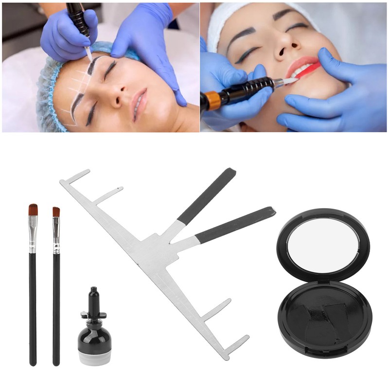 Microblading Eyebrow Mapping Kit Stainless Steel Eyebow Ruler Mapping String