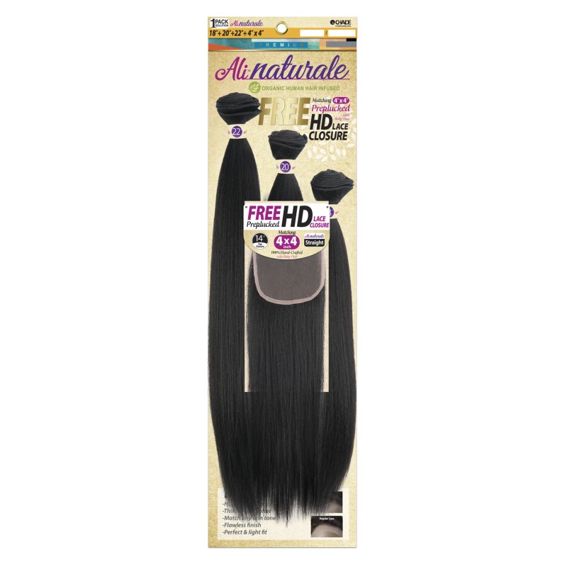 NA CHADE ALI NATURALE HUMAN HAIR BLENDED WEAVE 18"/20"/22" -