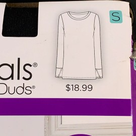 Cuddl Duds Warm Essentials Cuddl Duds Women's Small Luxe Lined Jersey Thermal Crewneck Top