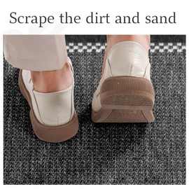 Front Door Mat Indoor Outdoor Entrance, Graphic Printing Low Profile Sturdy Natural Rubber Indoor Doormat, Waterproof All-Season, All-Weather Easy Clean Patio Porch Entryway Mat Black 36"x24"