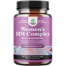 Potente suplemento DIM para mujeres, equilibrio hormonal para mujeres con DIM y pimienta negra para apoyo de la menopausia y alivio del síndrome preme