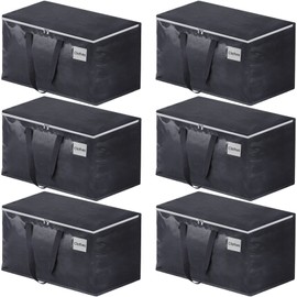 FabSpace Moving Boxes Heavy Duty Moving Bags with Strong Zippers and Handles Collapsible Moving Supplies, Storage Totes for Packing & Moving Storing 93L,6-Pack