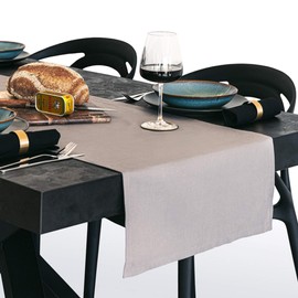 Mobili Fiver, Gioele Cotton table runner 45x220, Dark Grey, Made In Italy