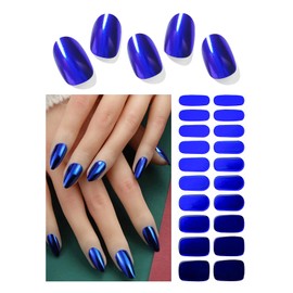 Wahrshei Nagelfolien | 20 Chrome Blue UV Gel Nagelfolie | Nagelfolie Selbstklebend | Gel Nail Stickers, Gellack Wraps für Nagel