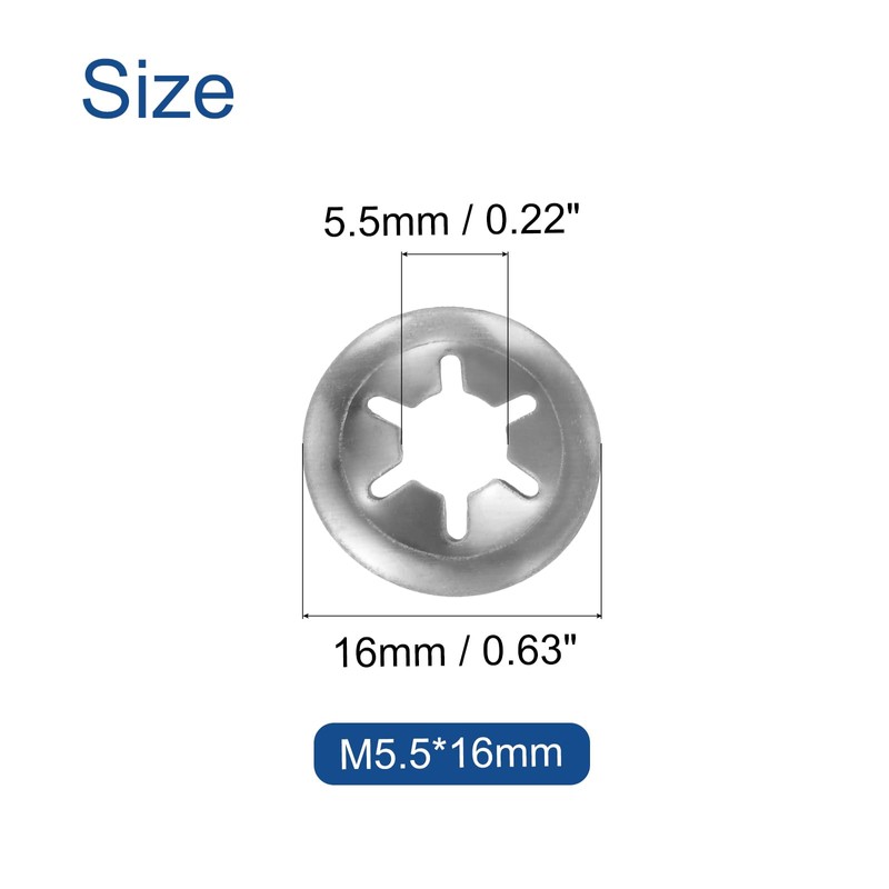 QUARKZMAN Pack of 120 Inner Tooth Star Discs M6, Quick