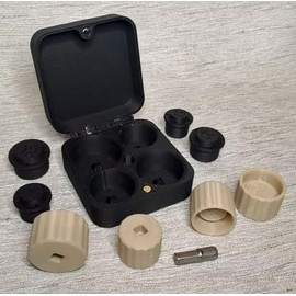 10 Piece Coin Roll End Crimp Set with Steel Crimp Tabs and 1/4" Drive Bit - 4 Denominations