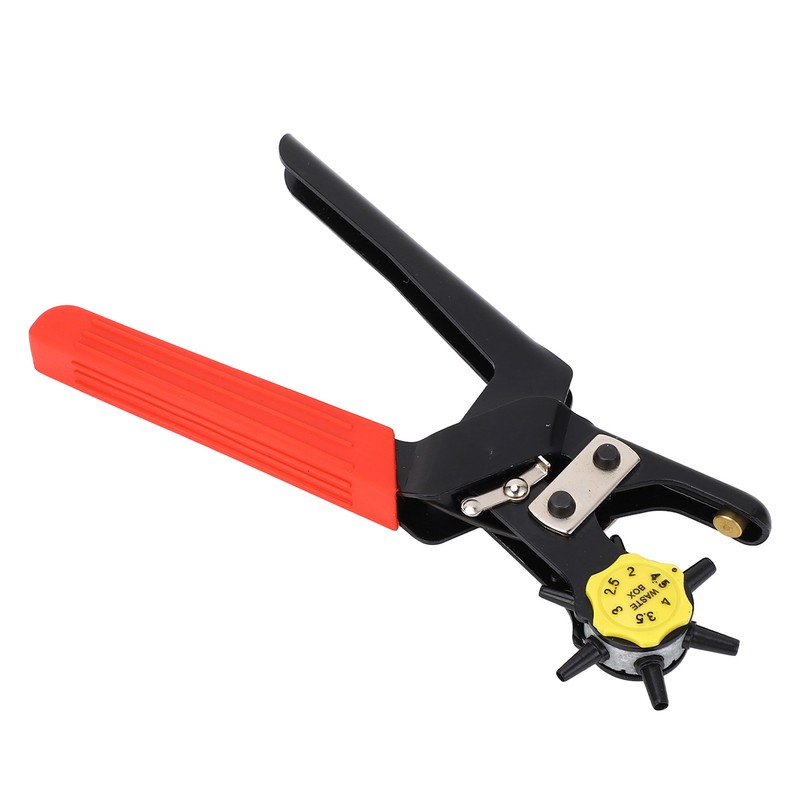 Leather Belt Hole Puncher Heavy Duty Plated Steel 6 Holes