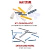Hilitchi 212-Pcs [11-Sizes] Plastic Drywall and Hollow-Wall Anchor with Screws