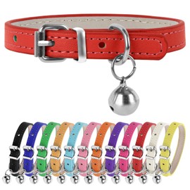 ChengFu XXS Dog Collar Teacup Dog Collar, Red Dog Collar, Teacup Dog Collar for Small Dogs Cats, Red, 3/8 inch Width
