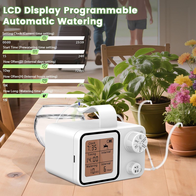 Hjh Irrigation System Indoor Automatic Watering Set, 15 Adjustable Drip