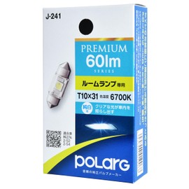 Nissei Industry POLARG LED Bulb for Room Lamps 12V T10x31 6700K 60lm Clear Lens 1 piece Constant Current Circuit Built-in COB J-241 P2961W Trusted Genuine Bulb Manufacturer