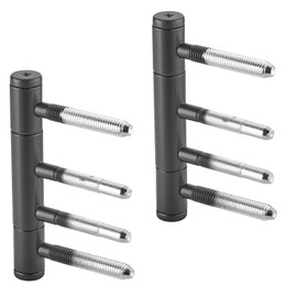 SOTECH Olav Door Hinges 3-Piece Set with 4 Threaded Bolts, Pin, Screw Bolts (Diameter 15 mm, Steel, Black Powder Coated, DIN Compliant, Nylon Plain Bearing, up to 60 kg Load Capacity) Frame Tape for